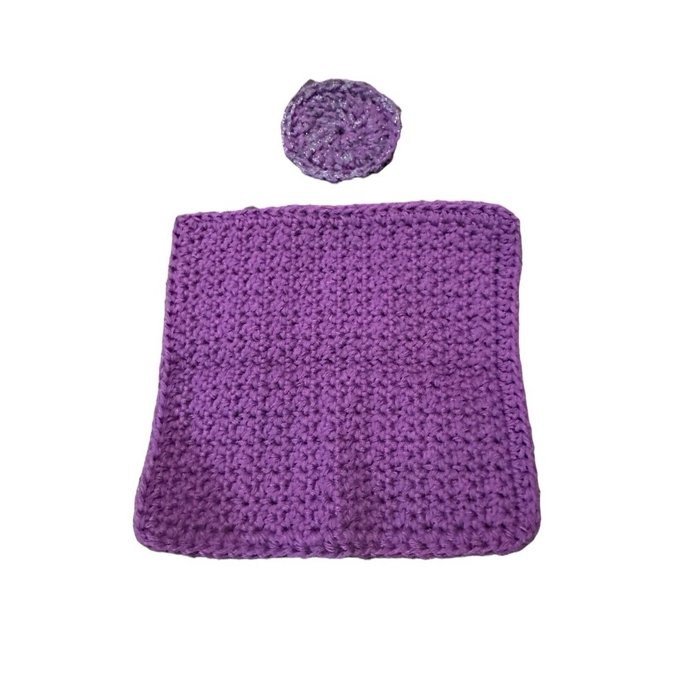NEW crochet dish washing set 1 cotton wash cloth 1 dish scrubby handmade